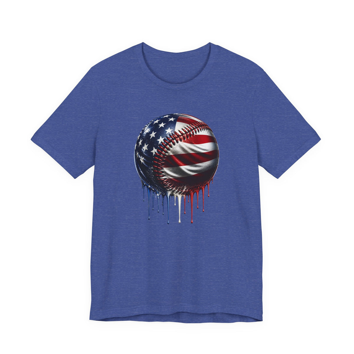 American Flag Baseball T-Shirt, Patriotic Paint Drip Baseball Tee, USA Baseball Shirt for Men and Women, 4th of July Baseball Gift