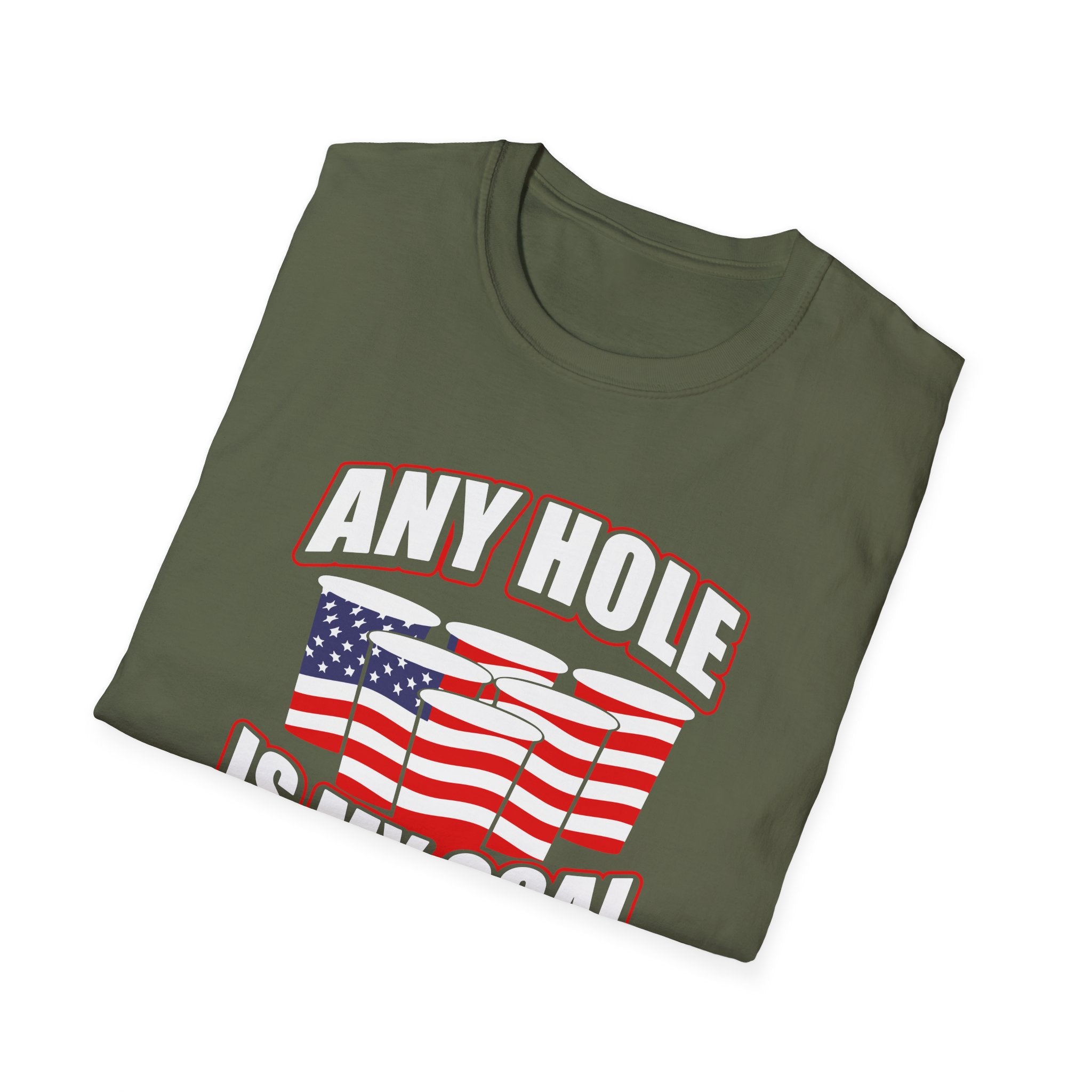 Any Hole Is My Goal Beer Pong American Flag