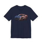 American Flag Race Car T-Shirt, Patriotic Paint Drip Racing Tee, USA Stock Car Shirt for Men and Women, 4th of July Racing Gift