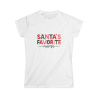 Santa’s Favorite Nurse T-Shirt – Christmas Nurse Shirt for Women – Cute Holiday Nursing Tee, RN Gift, Medical Staff Xmas Top
