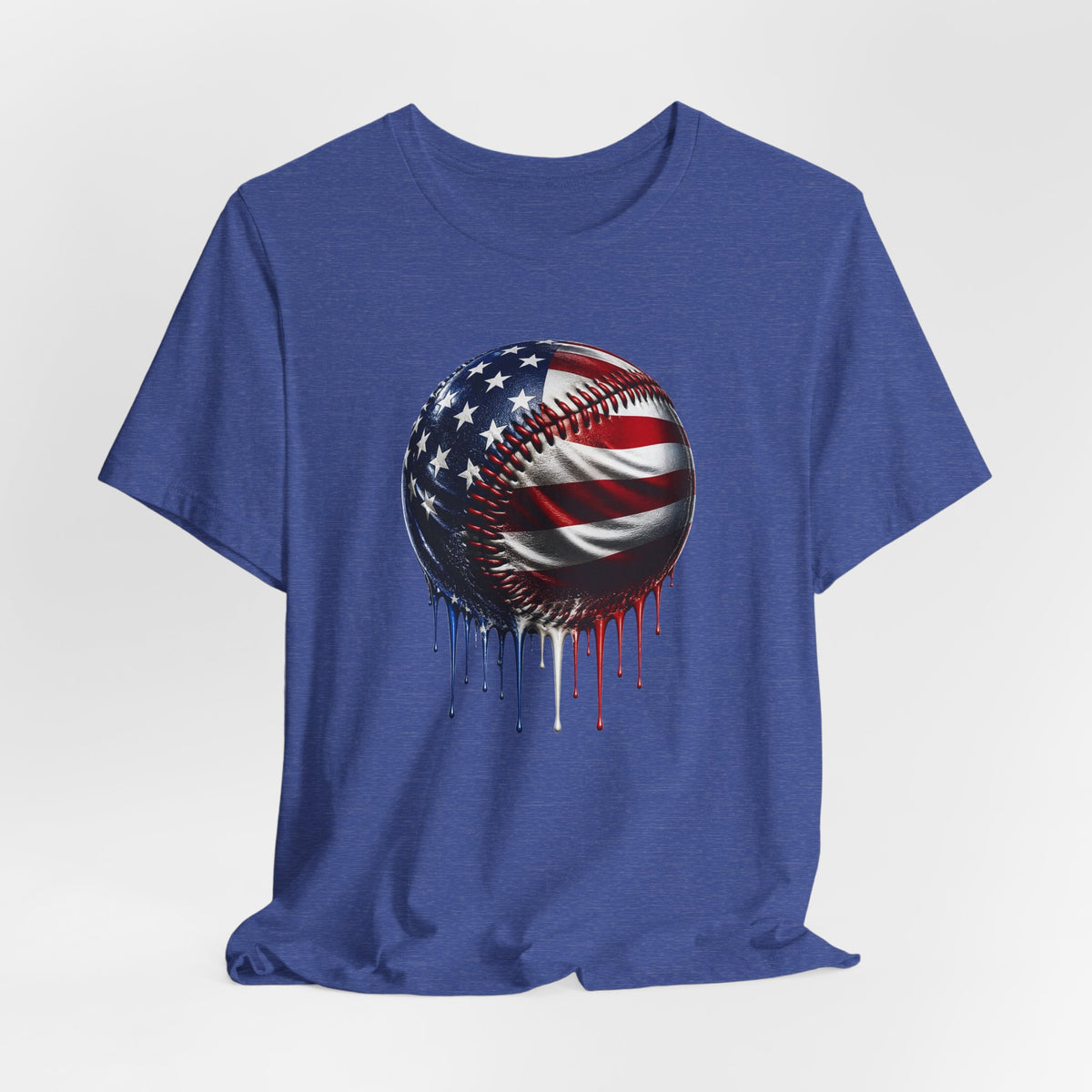 American Flag Baseball T-Shirt, Patriotic Paint Drip Baseball Tee, USA Baseball Shirt for Men and Women, 4th of July Baseball Gift