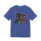 American Flag Hockey T-Shirt, Patriotic Paint Drip Hockey Goal Tee, USA Hockey Shirt for Men and Women, 4th of July Hockey Gift