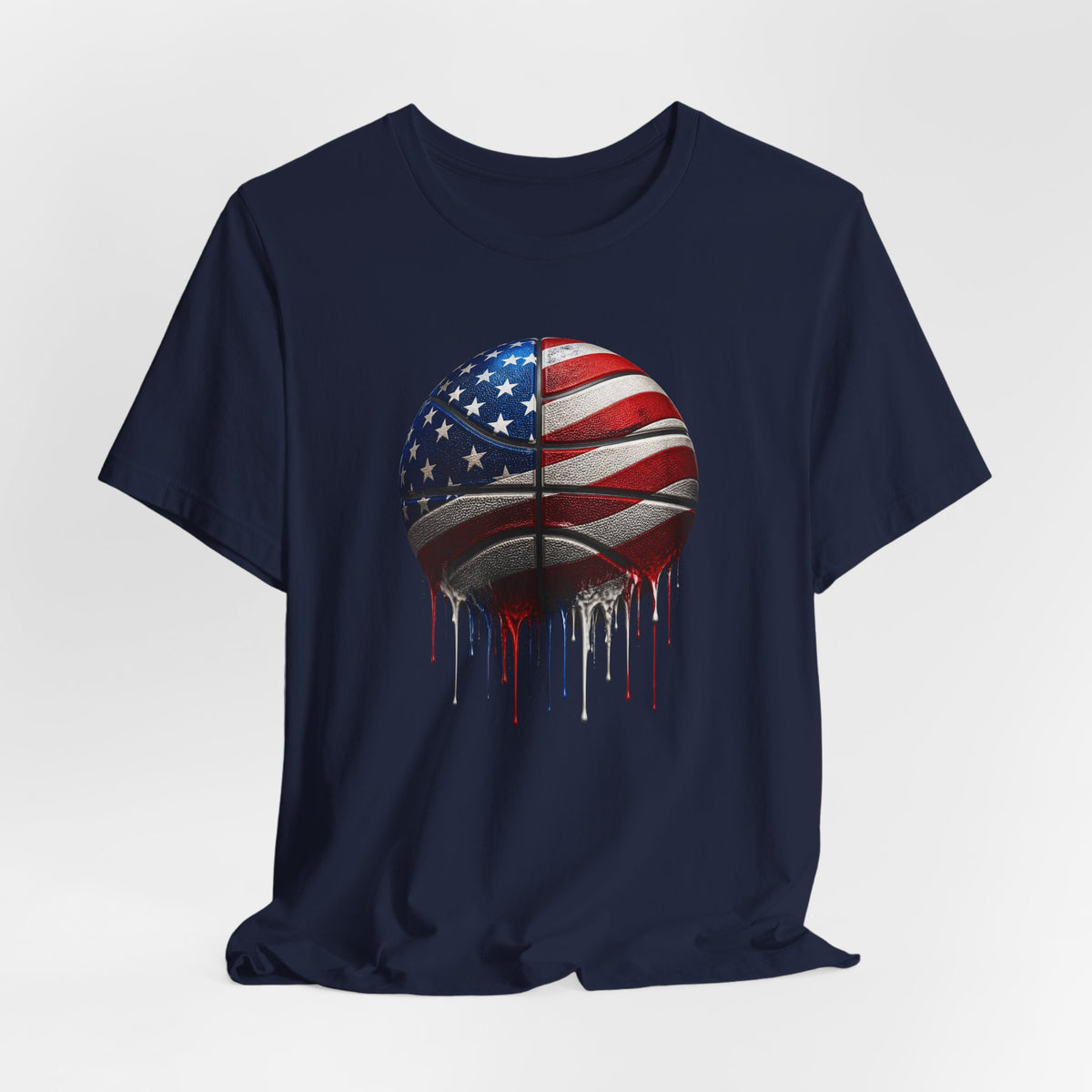 American Flag Basketball T-Shirt, Patriotic Paint Drip Basketball Tee, USA Basketball Shirt for Men and Women, 4th of July Basketball Gift