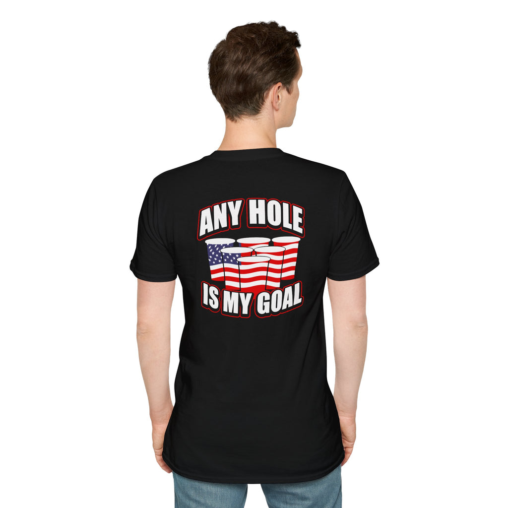Any Hole Is My Goal Beer Pong T-Shirt | Front & Back