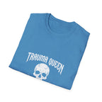 Trauma Queen T-Shirt - Funny ER Nurse Emergency Room RN Gift - Edgy Rock Style Nursing Tee - Skull Crossbones