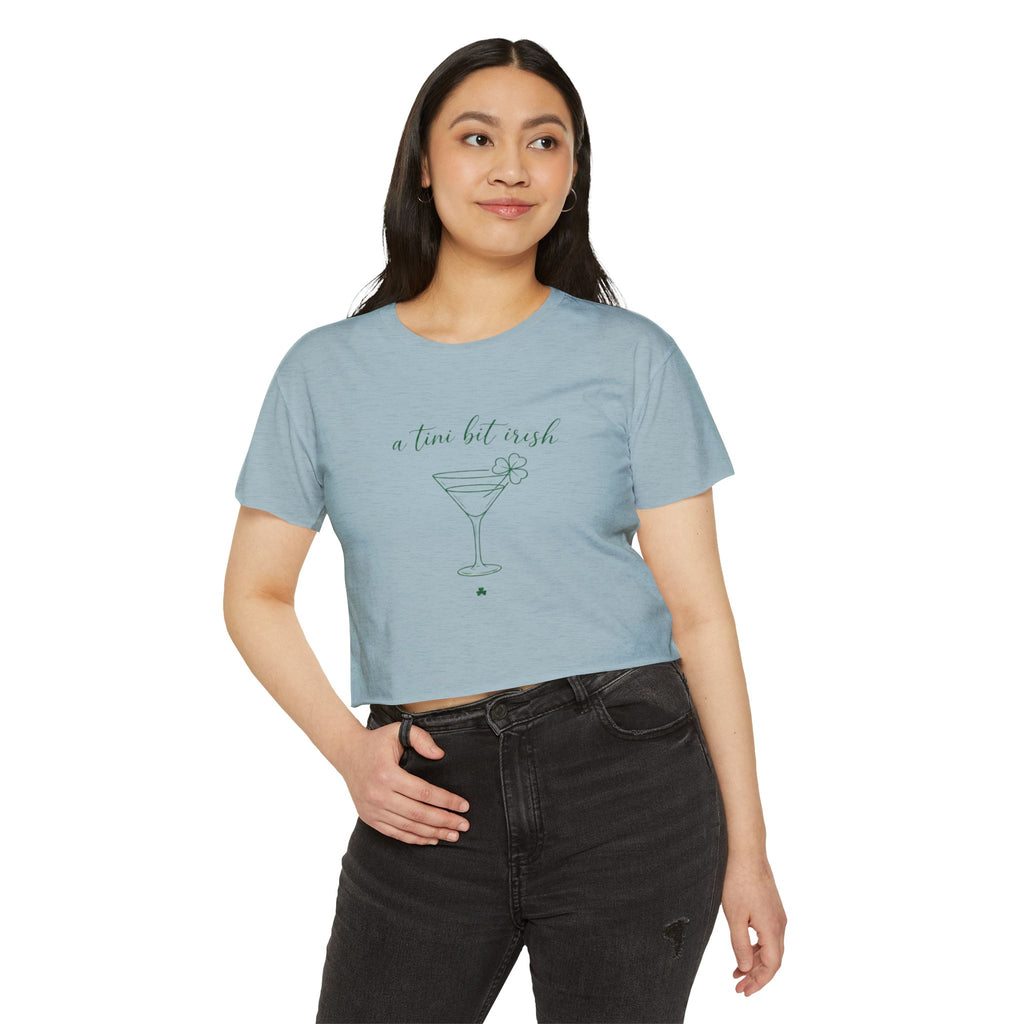 a tiny bit Irish Crop Top | Martini Shamrock St. Patrick's Day