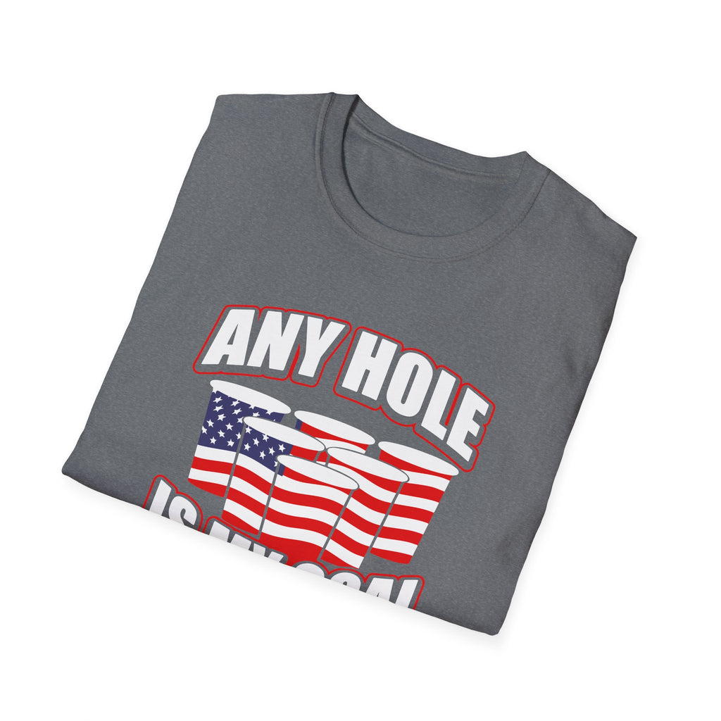 Any Hole Is My Goal American Flag Beer Pong T-Shirt