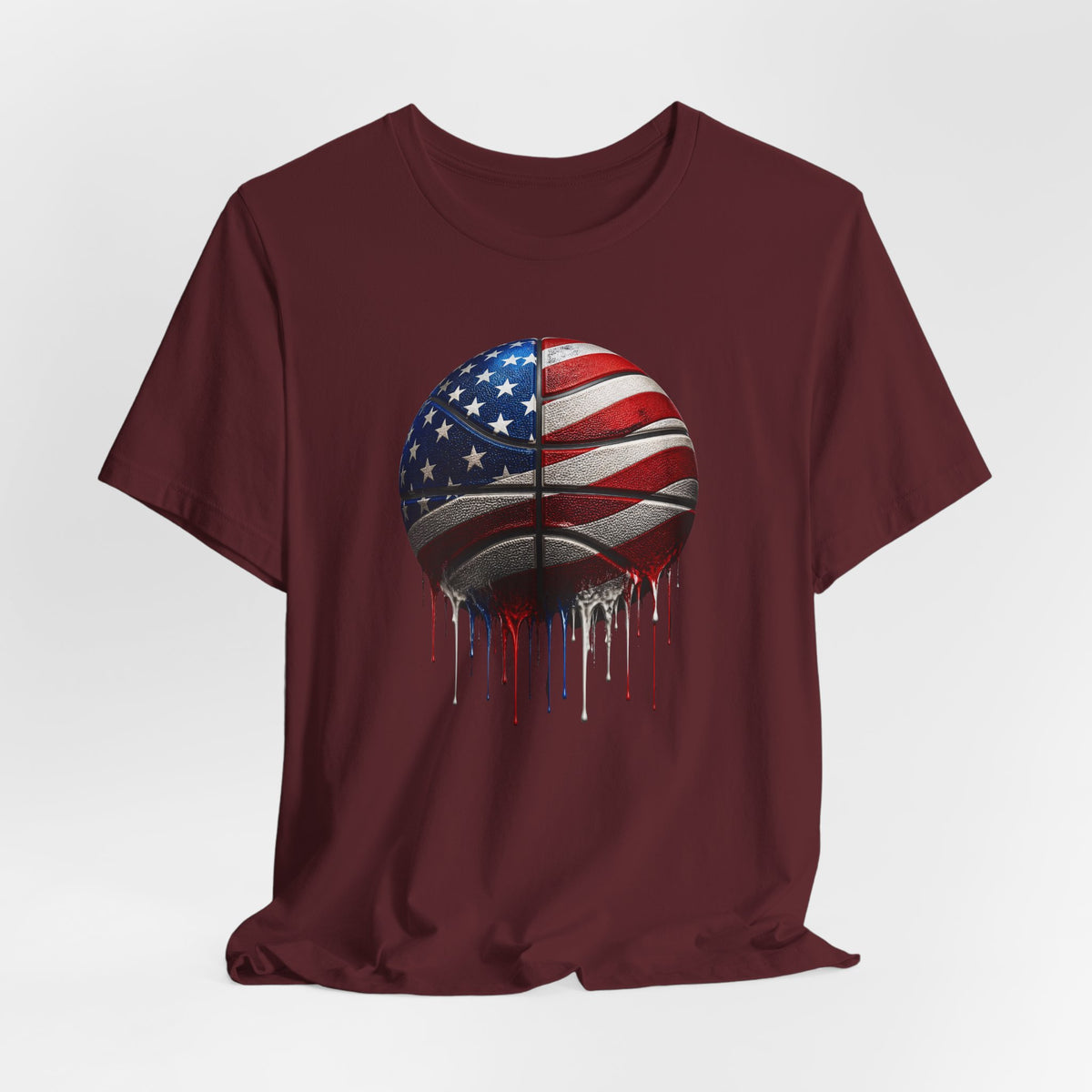 American Flag Basketball T-Shirt, Patriotic Paint Drip Basketball Tee, USA Basketball Shirt for Men and Women, 4th of July Basketball Gift