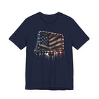 American Flag Hockey T-Shirt, Patriotic Paint Drip Hockey Goal Tee, USA Hockey Shirt for Men and Women, 4th of July Hockey Gift