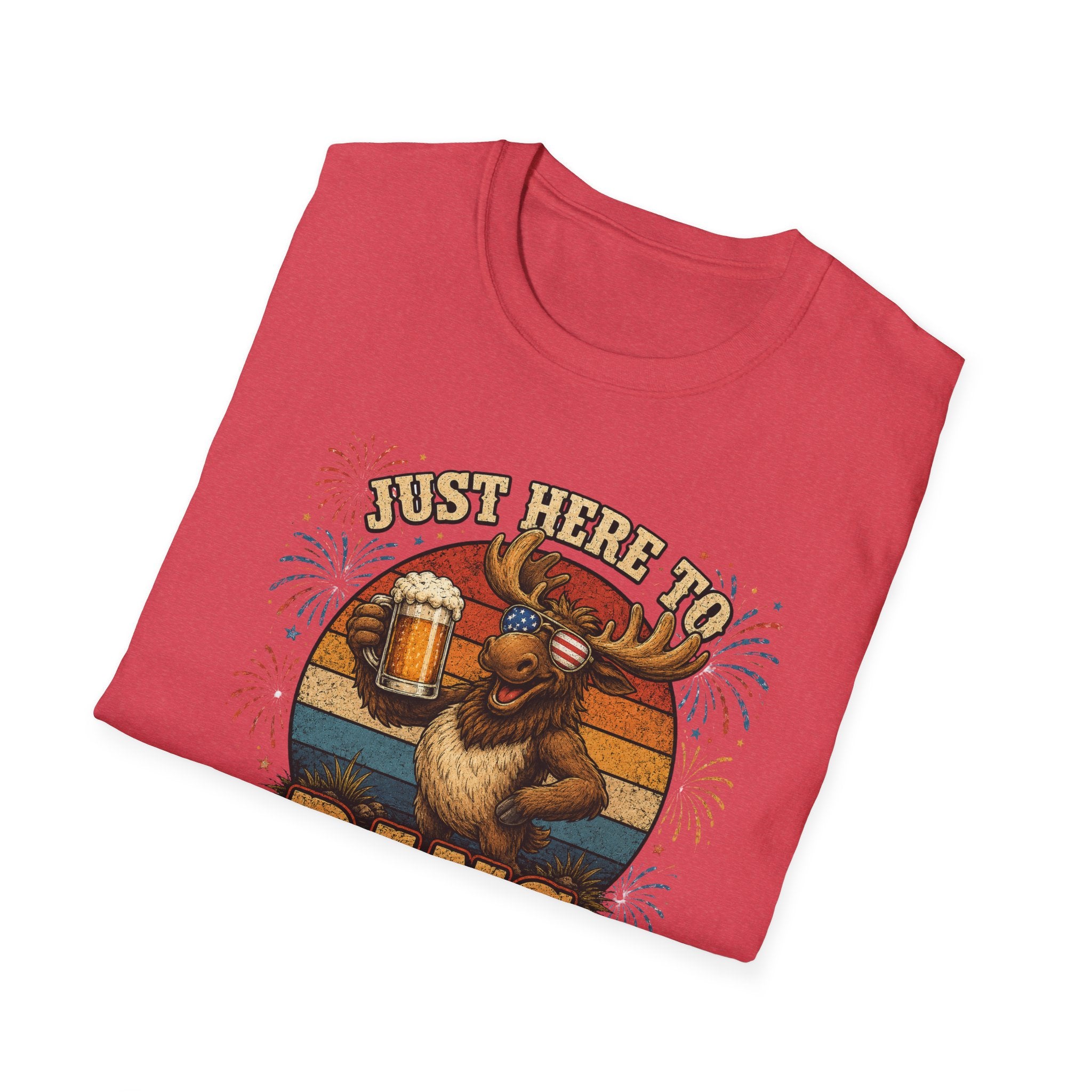 Moose Just Here to Bang Funny 4th of July Shirt