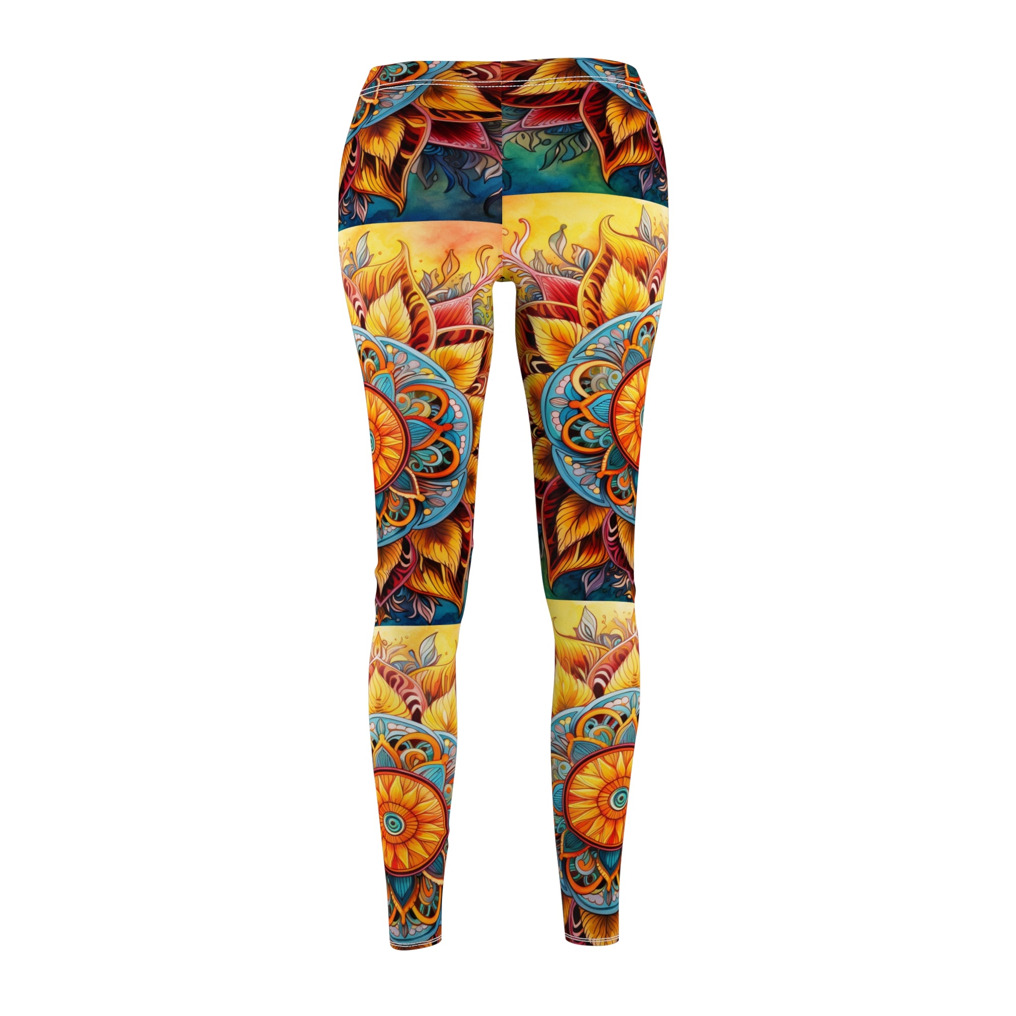Sunny Boho Mandala Leggings – Soft Brushed Suede