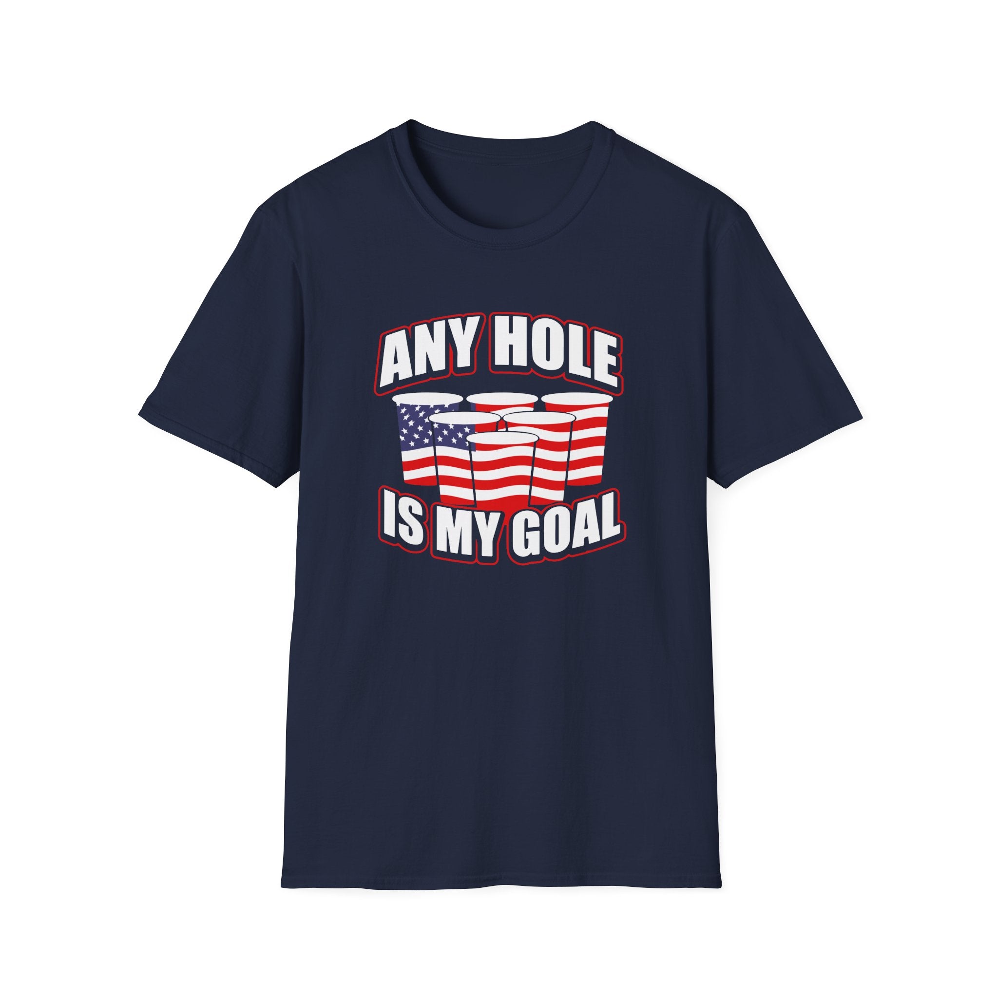 Any Hole Is My Goal Beer Pong American Flag