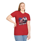 American Flag — Play, Fight, Win USA Soccer Tee