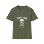 Trauma Queen T-Shirt - Funny ER Nurse Emergency Room RN Gift - Edgy Rock Style Nursing Tee - Skull Crossbones