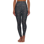 Retro Geometric Confetti High Waisted Leggings – Abstract Shapes Print