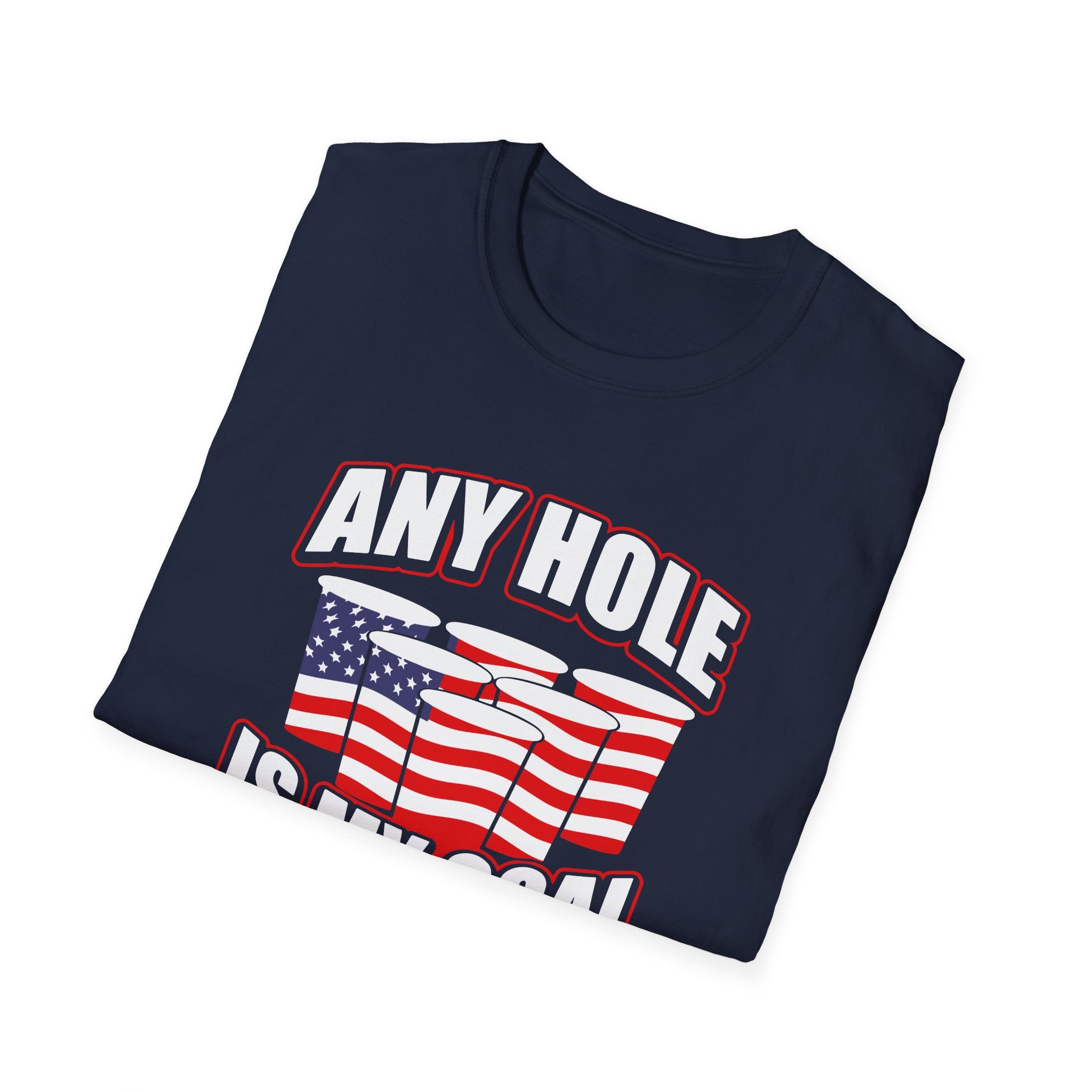 Any Hole Is My Goal Beer Pong American Flag