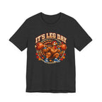 It's Leg Day Squatting Turkey Shirt – Vintage Thanksgiving Gym Badge Tee, Funny Turkey Leg Workout T-Shirt