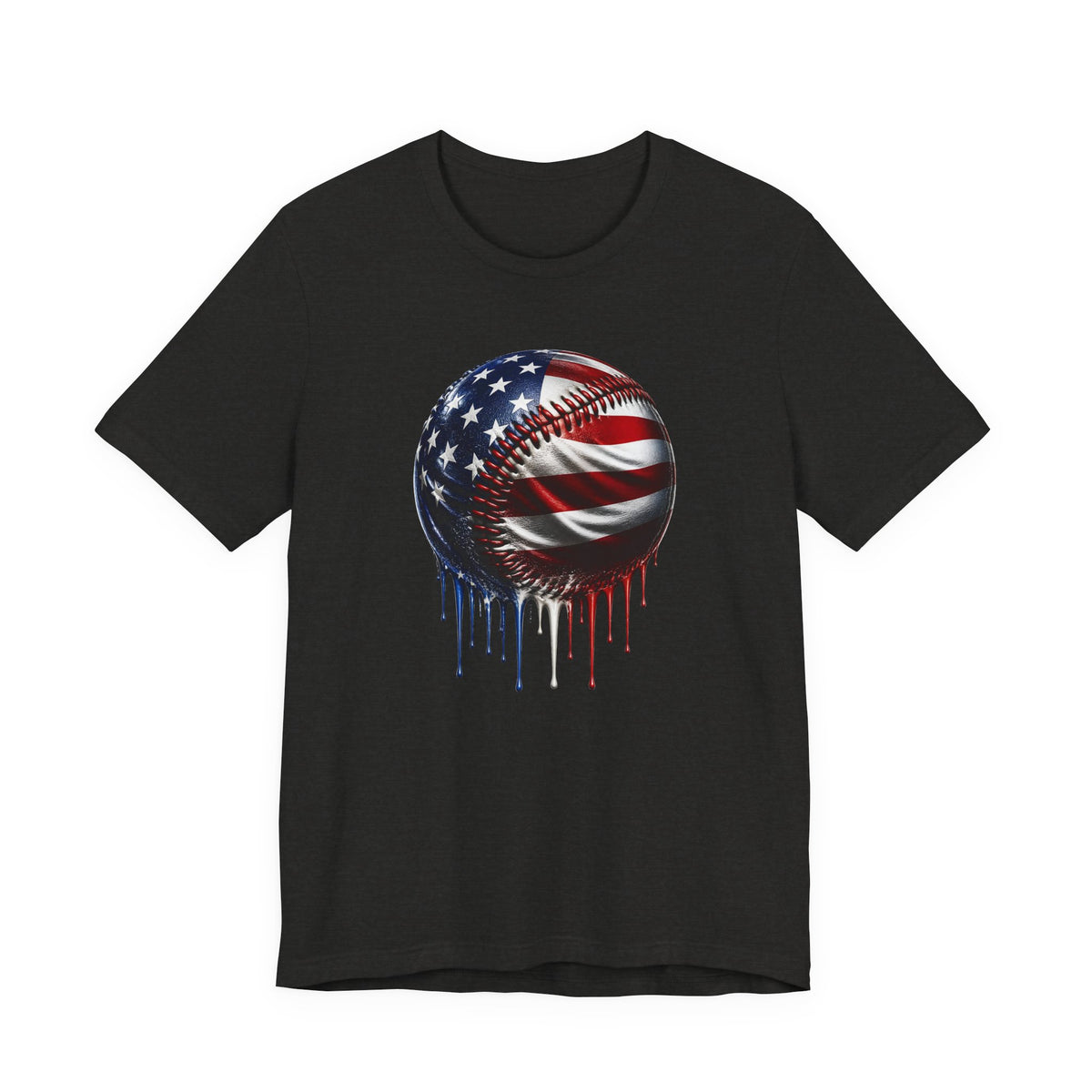 American Flag Baseball T-Shirt, Patriotic Paint Drip Baseball Tee, USA Baseball Shirt for Men and Women, 4th of July Baseball Gift