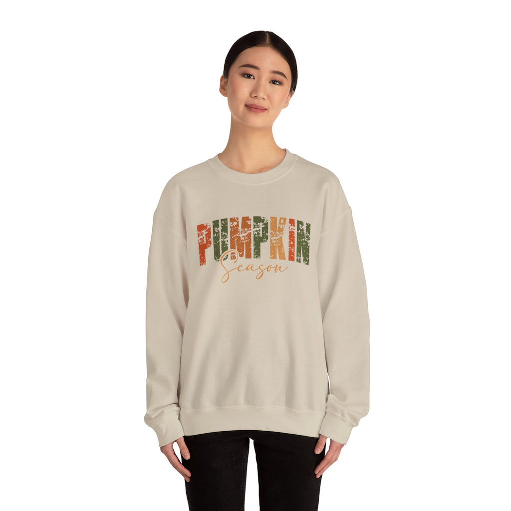 Pumpkin Season Crewneck Sweatshirt - Cozy Fall Fashion, Thanksgiving Gift, Autumn Apparel, Seasonal Style, Perfect for Halloween