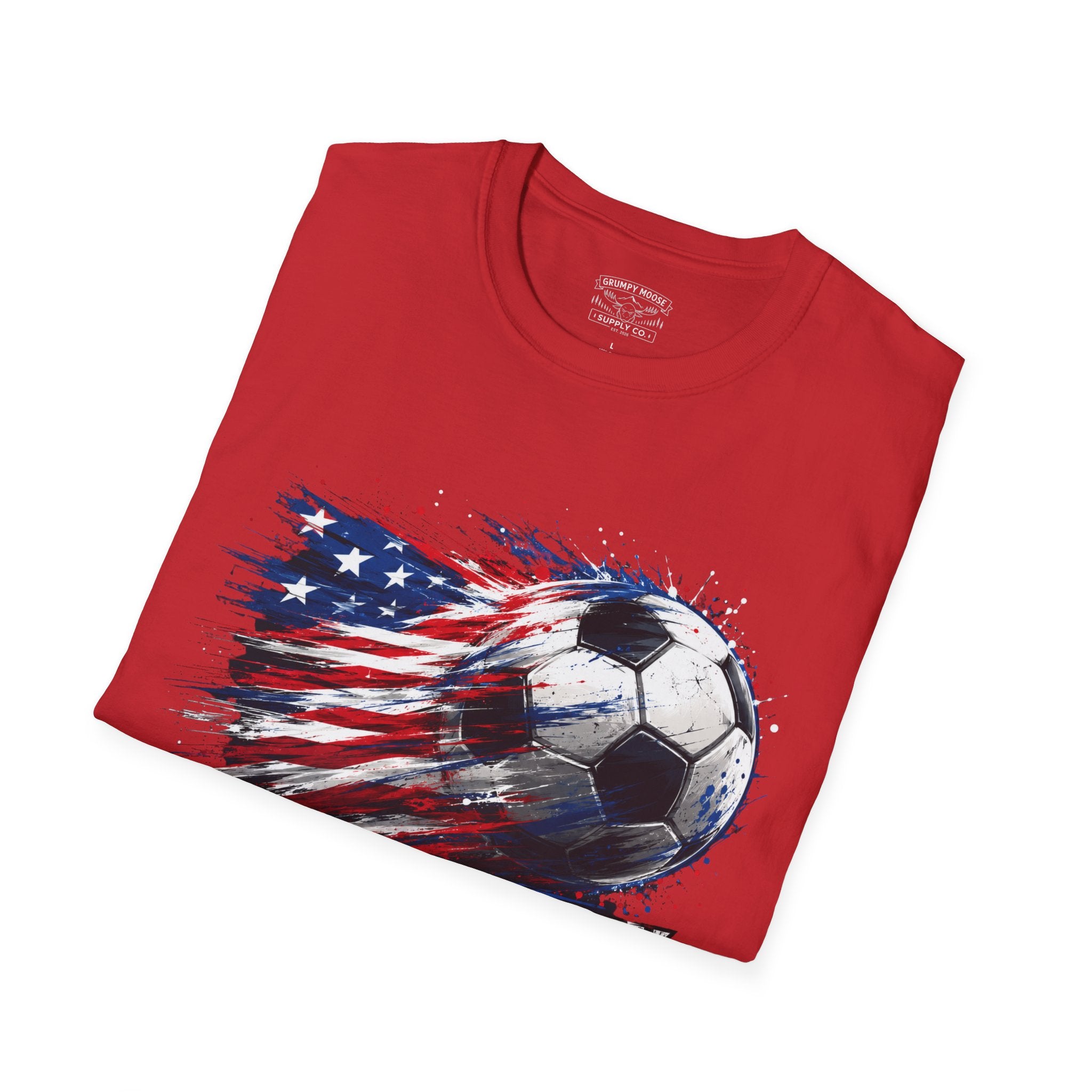American Flag — Play, Fight, Win USA Soccer Tee