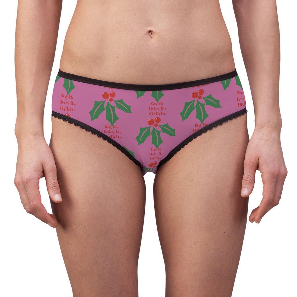 Kiss Me Under the Mistletoe, Women's Briefs, Christmas Underwear, Christmas Gift, Gift for Wife, Gift for Girlfriend, Sexy Underwear