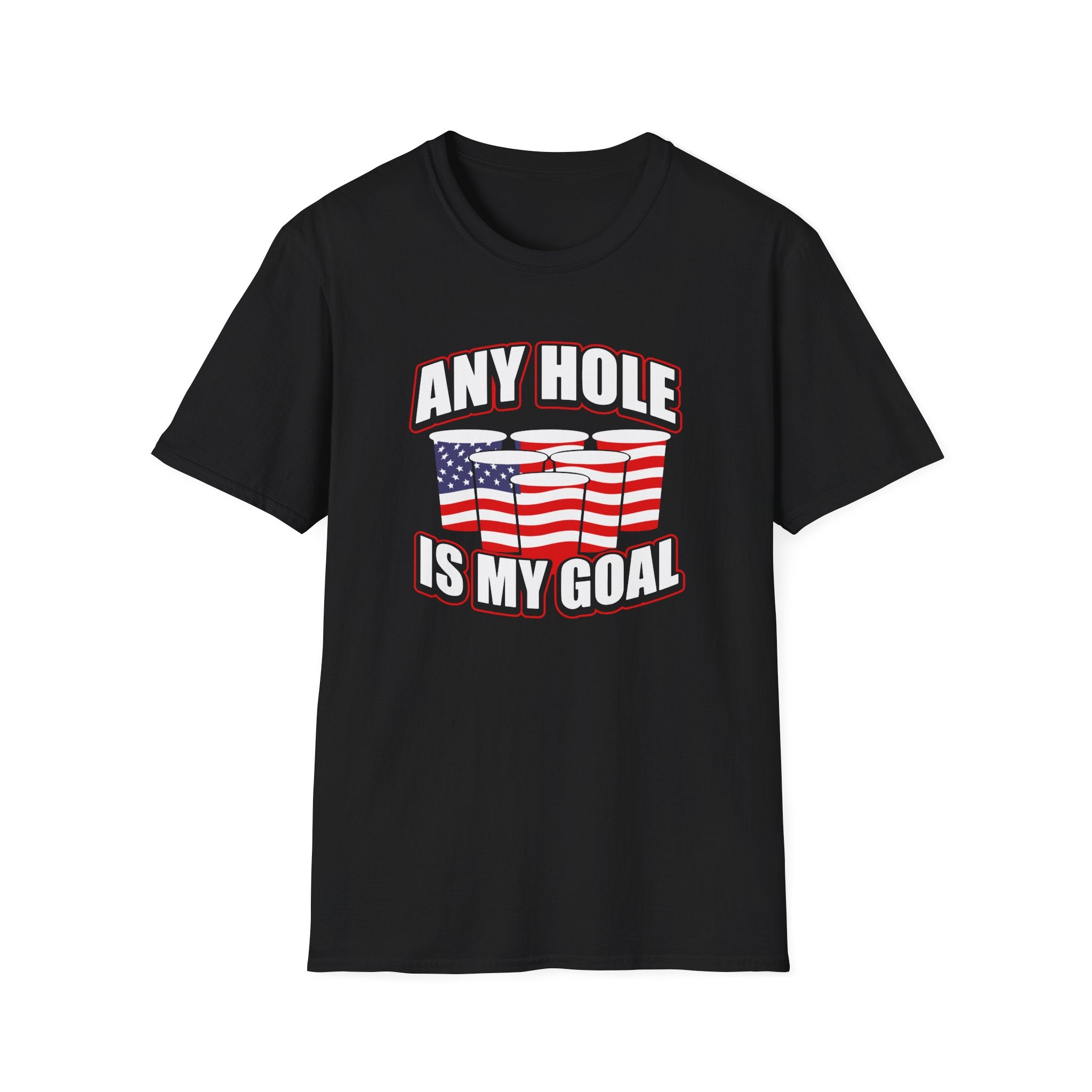 Any Hole Is My Goal Beer Pong American Flag