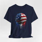 American Flag Soccer Ball T-Shirt, Patriotic Paint Drip Soccer Tee, USA Soccer Shirt for Men and Women, 4th of July Soccer Gift