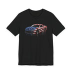 American Flag Race Car T-Shirt, Patriotic Paint Drip Racing Tee, USA Stock Car Shirt for Men and Women, 4th of July Racing Gift