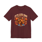 It's Leg Day Squatting Turkey Shirt – Vintage Thanksgiving Gym Badge Tee, Funny Turkey Leg Workout T-Shirt