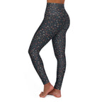 Retro Geometric Confetti High Waisted Leggings – Abstract Shapes Print