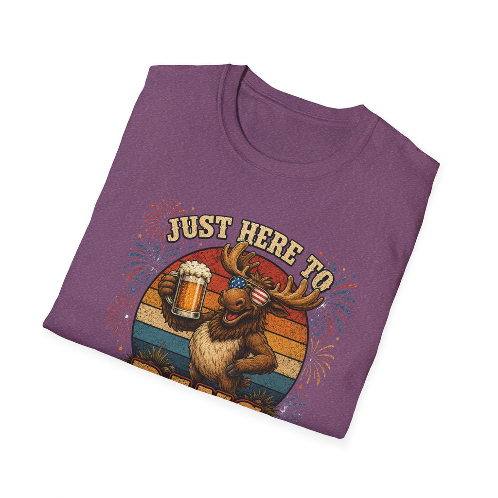 Moose Just Here to Bang Funny 4th of July Shirt