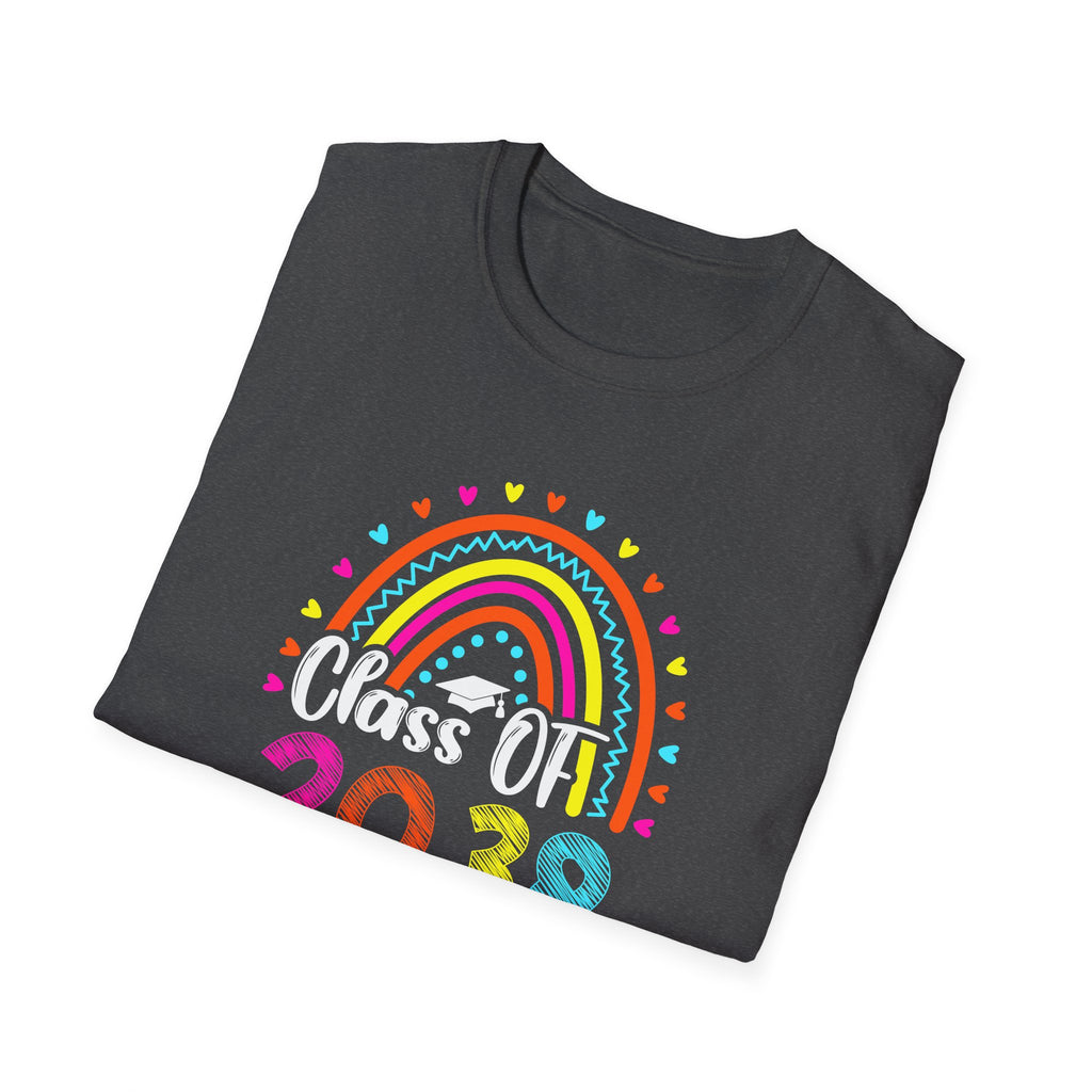 Colorful Class of 2038 T-Shirt, Graduation Celebration Shirt, Rainbow Graduation Tee, Unisex Softstyle Shirt, Back to School