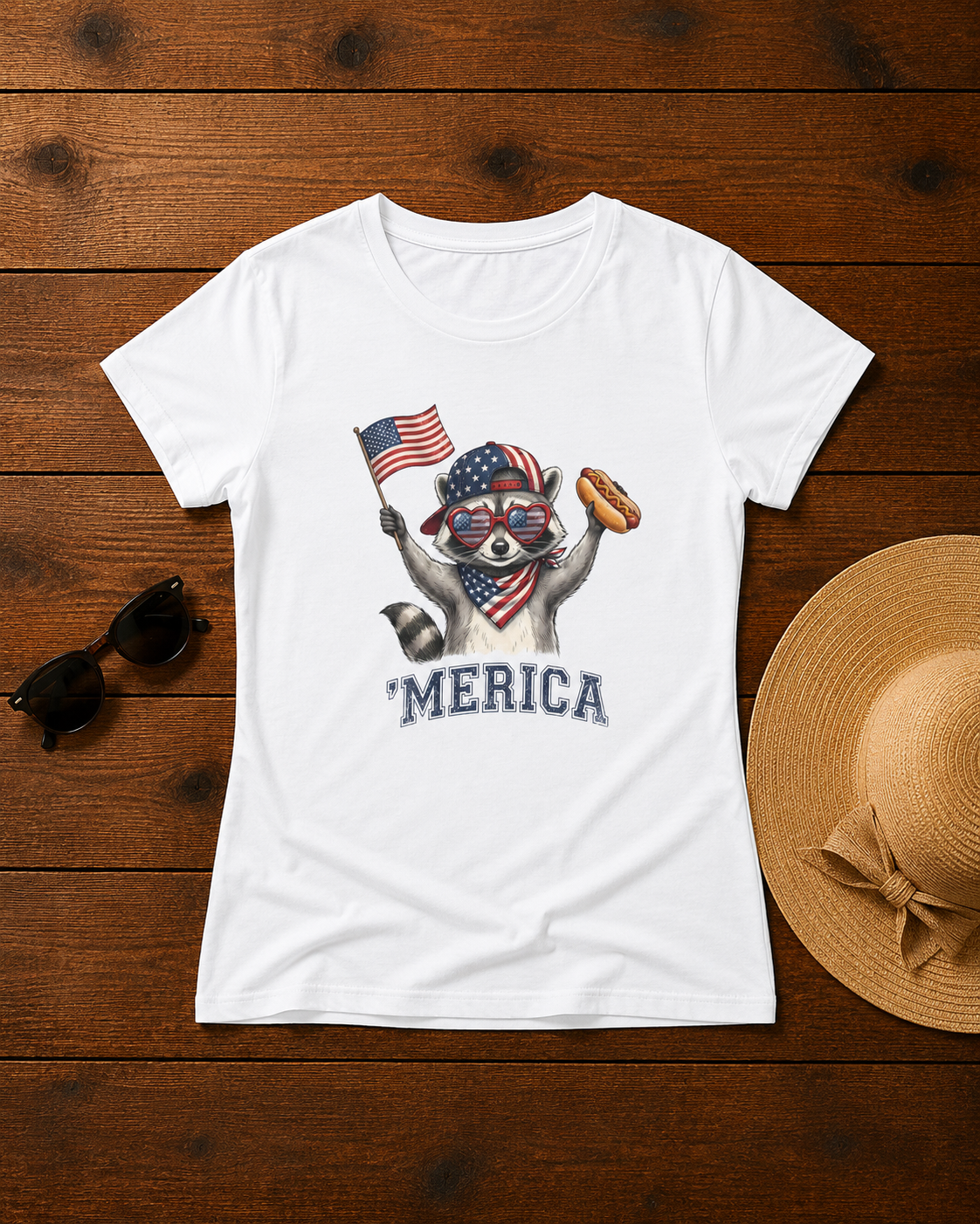 'Merica Raccoon Women’s Patriotic Tee