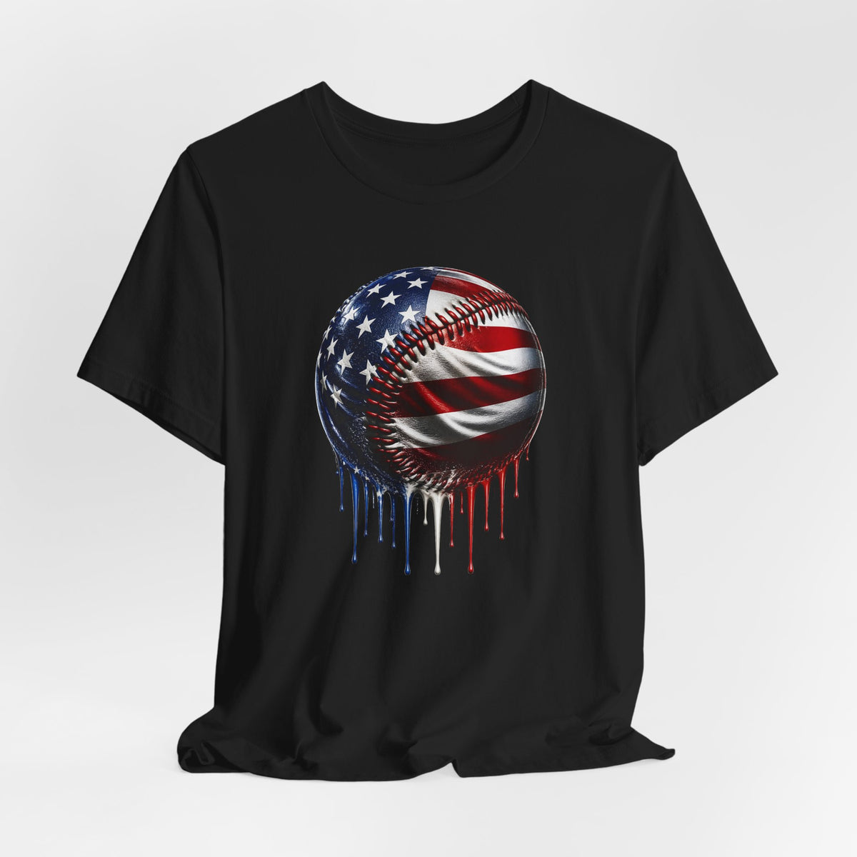 American Flag Baseball T-Shirt, Patriotic Paint Drip Baseball Tee, USA Baseball Shirt for Men and Women, 4th of July Baseball Gift