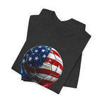 American Flag Soccer Ball T-Shirt, Patriotic Paint Drip Soccer Tee, USA Soccer Shirt for Men and Women, 4th of July Soccer Gift