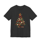 Patchwork Christmas Tree T-Shirt, Vintage Folk Art Quilted Holiday Tee for Quilters, Sewing Lovers & Crafters, Unisex Xmas Shirt