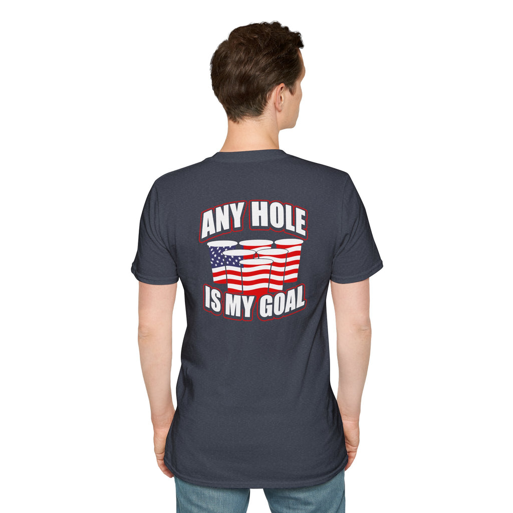 Any Hole Is My Goal Beer Pong T-Shirt | Front & Back