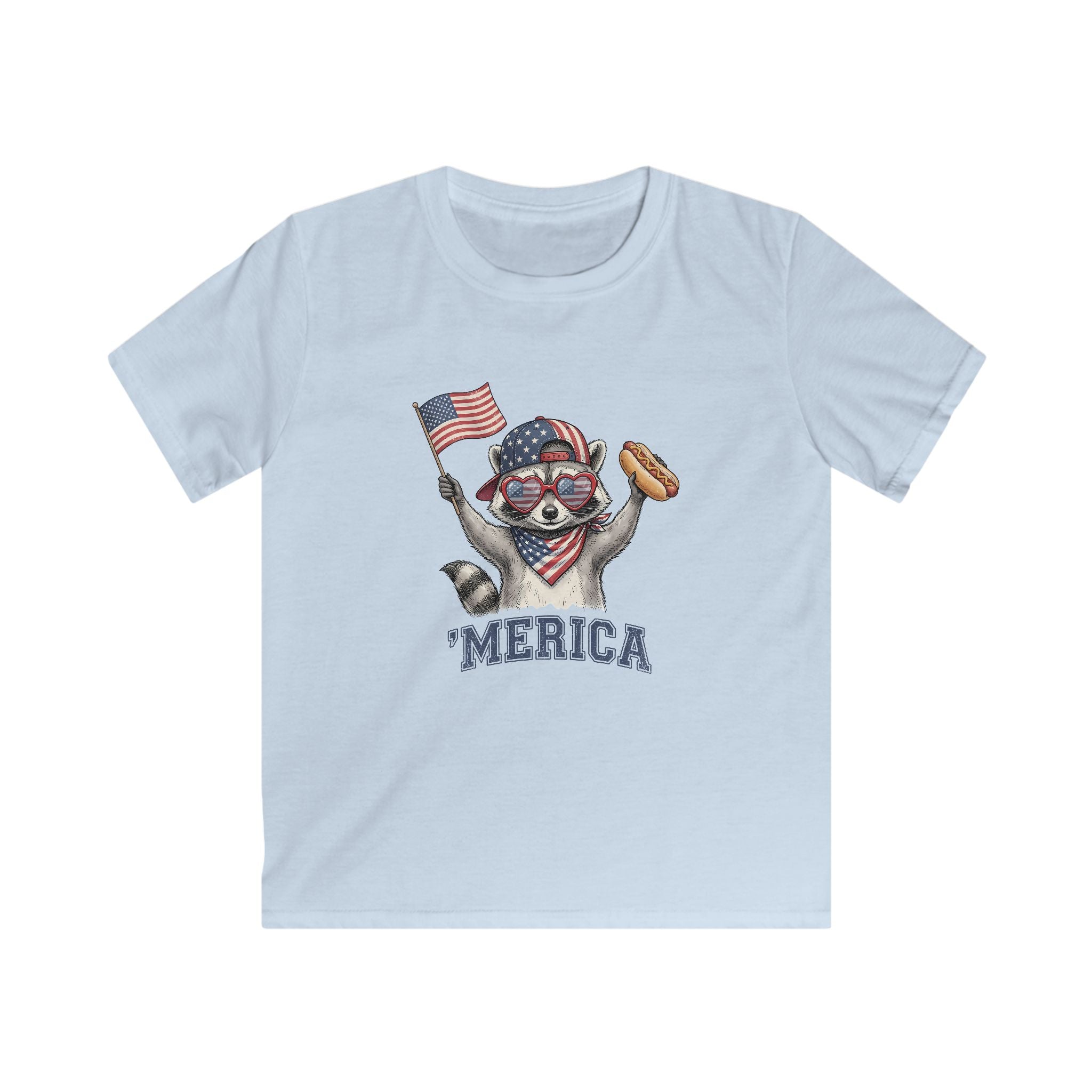 'Merica Raccoon Kids 4th of July Shirt