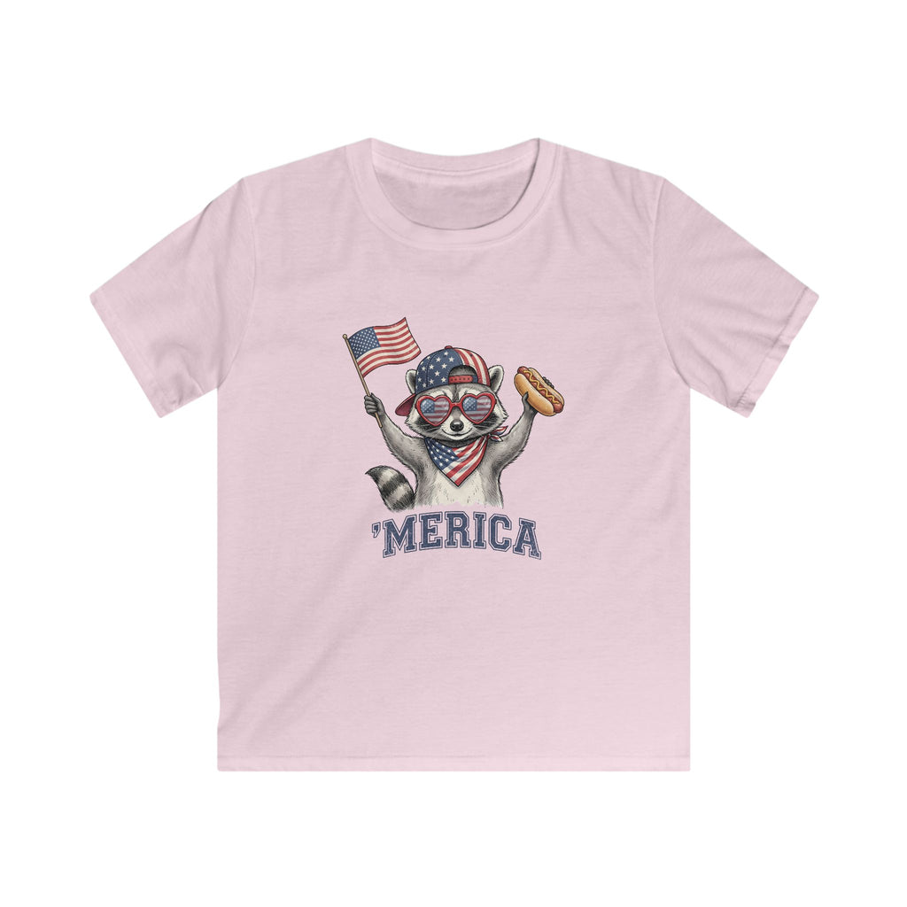 'Merica Raccoon Kids 4th of July Shirt