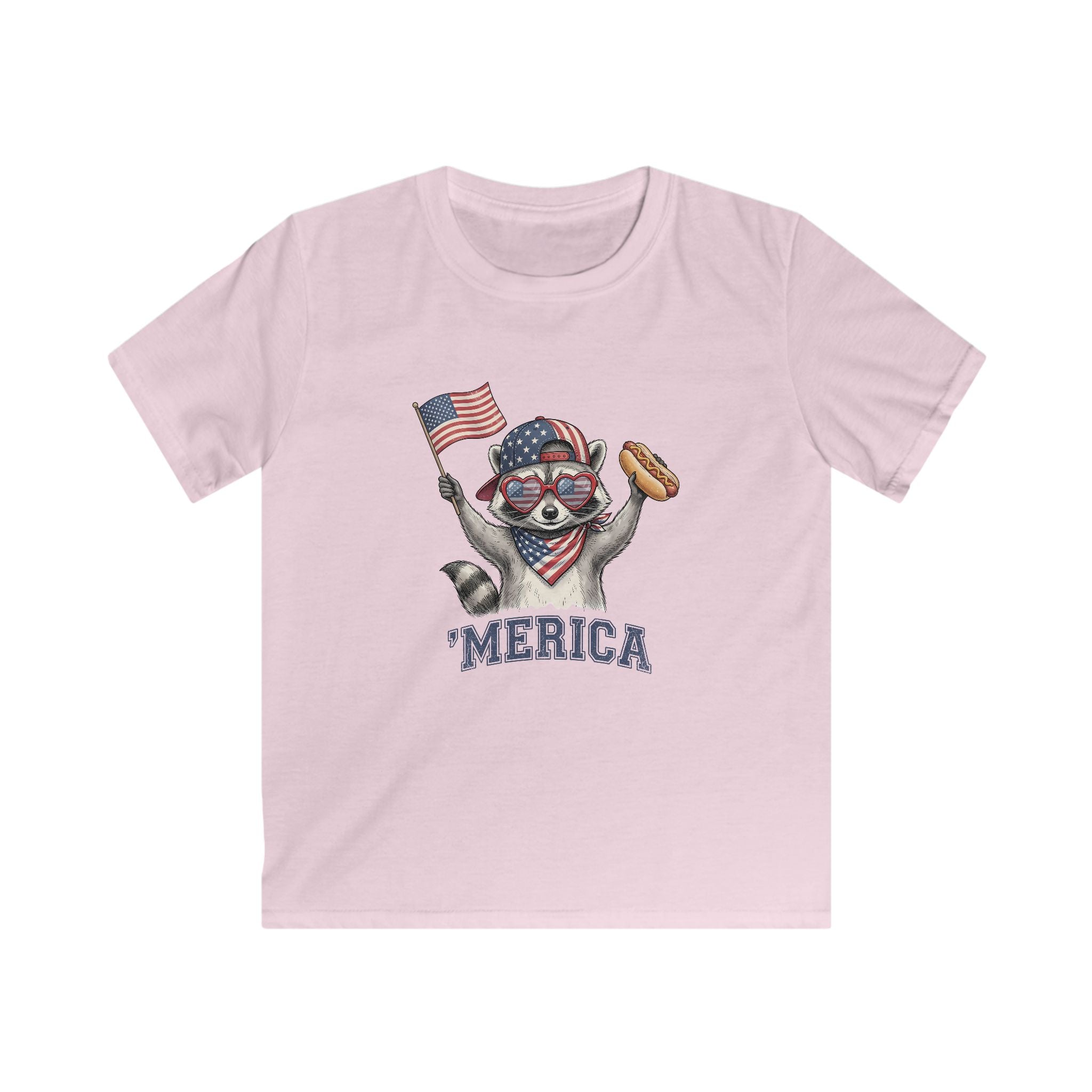 'Merica Raccoon Kids 4th of July Shirt