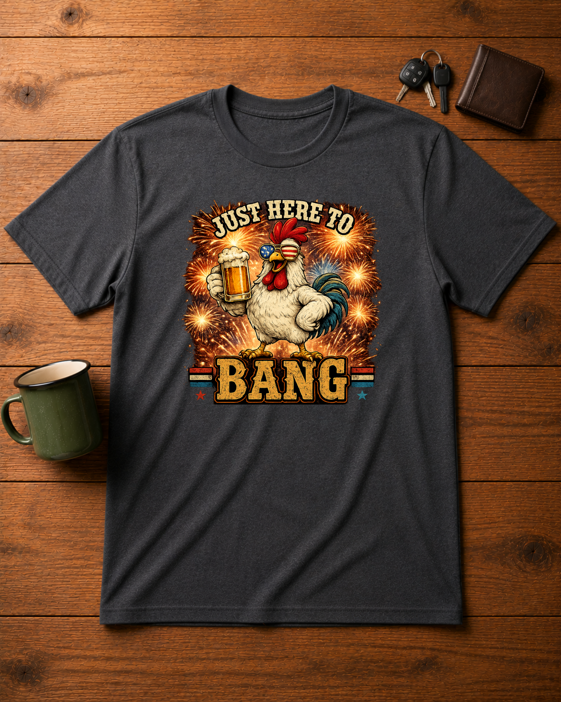 Rooster Just Here to Bang 4th of July